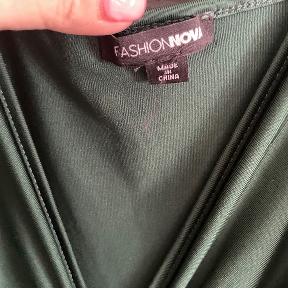 Fashion Nova Green Gathered Mini Dress - Picture 2 of 5